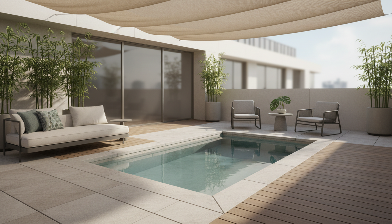 La mini piscine en béton - illustration